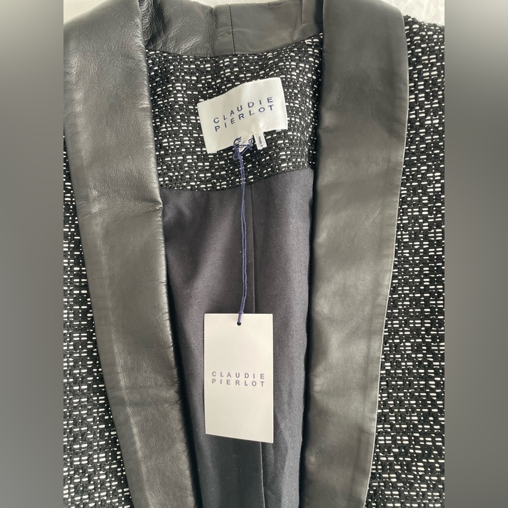 Claudie Pierlot Black & White Tweed Blazer | NWT | Size 38 - Picture 7 of 8